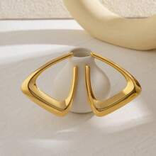 1 par de pendientes minimalistas retro geométricos y exagerados con diseño de triángulo