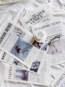 2Pcs/Set Ins Style Simple Newspaper,English Newspaper Photography Props Fashion Clothing Home Decor Food Photography Background Props,Perfect For Decorating Rooms And Bedrooms,Room Decor,Fall Decor
