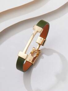 1 件时尚 PU 皮革字母手链，适合女性日常佩戴 - 金色配件皮質手鍊 - 查看 20