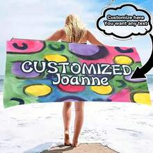 Personalized Beach Towel With Customized Text - Fashionable Design, Quick-Dry And Highly Absorbent, Perfect For Beach, Pool, Camping And Travel - Ideal Gift For Valentine's Day, Birthday, Father's Day And Mother's Day, Beach Essential | Personalized Gift | Fast Drying Fabric Bathroom Decor Summer Beach Essentials - Multicolor - View 50
