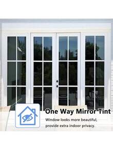 1 rulle med svart privat fönsterfilm, 100 % UV-blockerande & totalt mörkläggningsskydd, Anti-nyfikna ögon Statisk klamra för hem/kontor/kök - Värmebeständig & splittringssäker - Svart - Visa 5