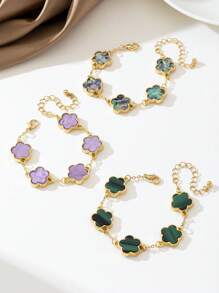 3pcs Set Fashion Colorful Clover Lucky Charm Bracelets