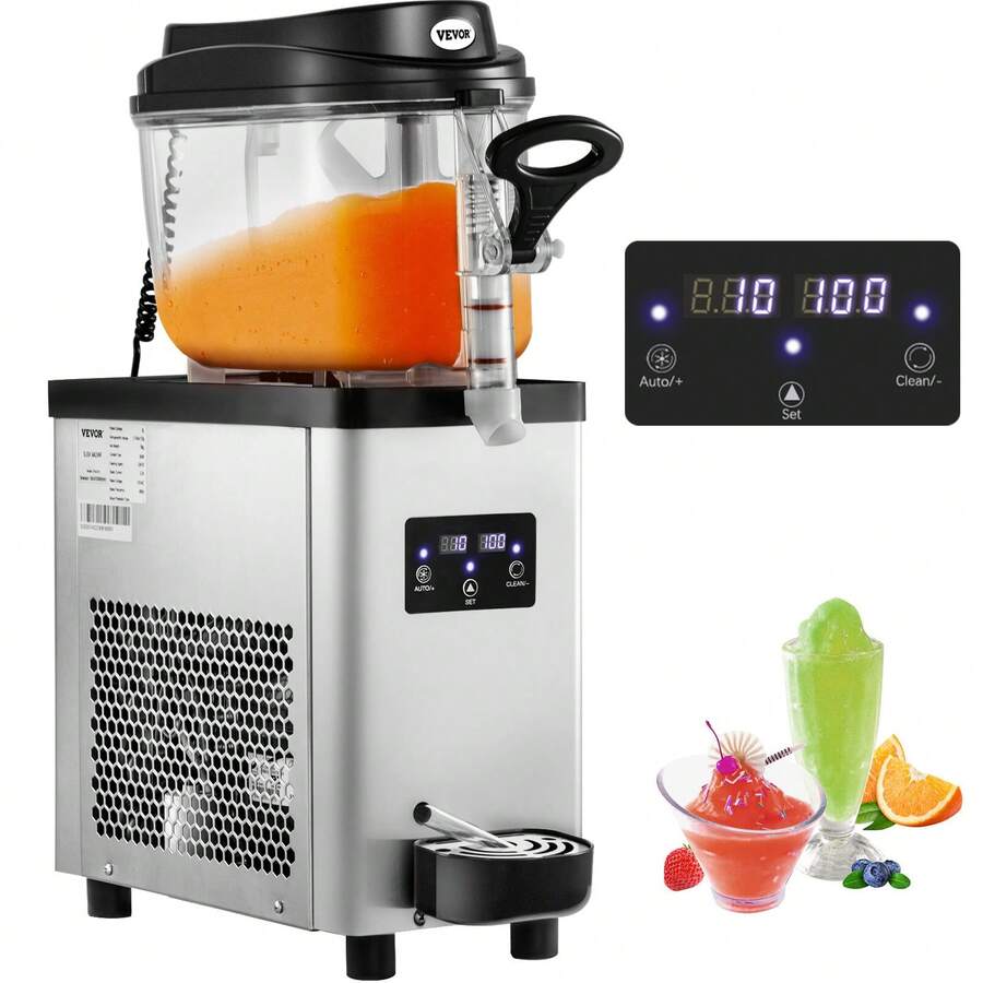 Commercial Slushy Machine, 300W 110V, 6L/1.6 Gal 25 Cups Single-Bowl, Stainless Steel Margarita Smoothie Frozen Drink Maker, Slushie Machine For Cafes Restaurants Bars Home Use - 1 Cylinder 1 X 6 L - View 1
