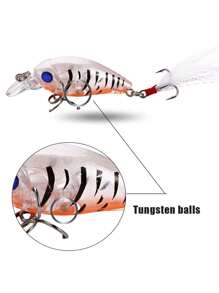 SOUGAYILANG Naluci de pescuit 4g 6 culori Momeală tare artificială Minnow cu ochi 3D, pentru Bas Somn Stiuca Biban Topwater Bass Momeală, Ideală pentru cadouri de obiecte de pescuit de apă dulce