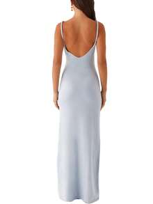 Women Y2k Macxi Dress Spaghtti Strap Backless Bodycon Cocktail Prom Dress Wedding Dresses Summer Vacation Beach Party Dress Graduation Long Dress Going Out Outfit Elegant Clothes - Màu xanh lam - Xem 5