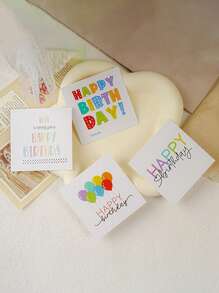 50 piezas Tarjetas de globos de Feliz Cumpleaños, Tarjetas de mensaje personalizado mini, Tarjetas para decorar pasteles con flores, Tarjetas de felicitación de cumpleaños en inglés para celebraciones, Tarjetas de cumpleaños, Celebraciones de cumpleaños, Decoración de cumpleaños