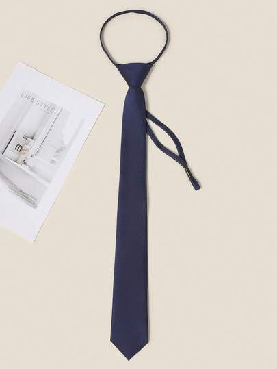 1pc Solid Color Light-Weight Business Casual Necktie, Woven Fabric, All Season WearMen Necktie