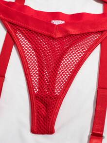 女士性感内衣套装聚拢吊袜带钢托文胸花朵刺绣3件套 - 紅菱網 - 查看 9