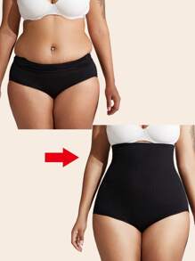 1 pieza Ropa interior moldeadora para mujer, con alta elasticidad, antiarruga, control de barriga, talla grande talla, faja plana para el vientre, modeladora sin costuras, levantadora de glúteos