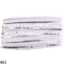 5米12毫米亮片丝带蕾丝花边面料适用于连衣裙手工DIY工艺蕾丝丝带面料服装缝纫用品 - 彩色 - 查看 18