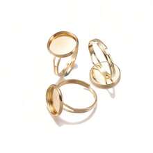 10pcs Adjustable Stainless Steel Blank Ring Bases Suitable For 10/12/14/16/18/20/25mm Glass Domed Cabochon, For DIY Ring Jewelry Making - Ring Setting - View 10