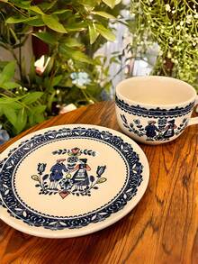 1 套陶瓷咖啡杯碟，创意复古陶瓷杯盘，法式下午茶杯，甜点盘，家用餐桌餐盘，蛋糕盘，牛排和意大利面盘 - 彩色 - 查看 7