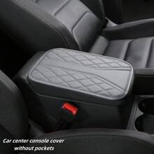 1pc Armrest Box Heightening Pad With Dual Side Storage Pockets / No Pocket Two Styles, PU Leather Automotive Armrest Console Pad, Car Interior Decor Accessories