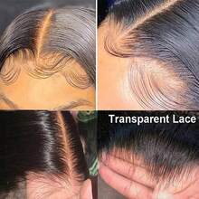 VIOLLY 女士黑色长卷发蕾丝前假发 13*4 高清无胶蕾丝卷发假发 预拔婴儿头发 深波浪蕾丝前假发 非洲卷曲蕾丝假发 26 英寸 - 彩色 - 查看 2