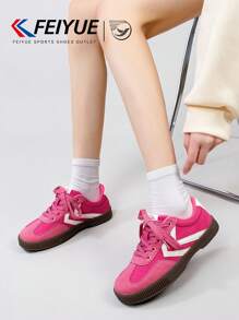 FEIYUE. 1 Pair Women's Casual Lace-Up Canvas Sneakers Lightweight, Comfortable, Versatile, Non-Slip, Suitable For Outdoor And Daily Wear
