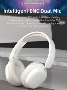 无线耳机，配备5.3芯片，降噪功能，舒适耳罩，音乐运动两用无线耳机 - 适合女性/儿童/男性/成人