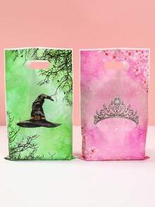 10/24/50 件 25*16.5 厘米女巫图案礼品袋、手提包、女巫主题婚礼宝贝送礼会生日派对家庭朋友节日派对装饰用品、派对答谢礼品袋、多用途礼品包装用品