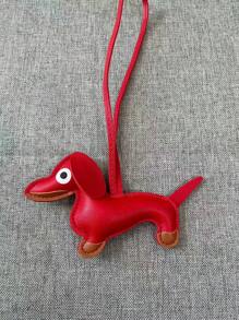1pc Cute Dachshund Charm Pendant Accessory, Faux Leather Sausage Dog Bag Charm/Keychain, Korean INS Style Car Accessories School Cartoon