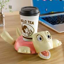 1pc Creative Turtle Coaster, Desktop Decor, Funny Sound Effect Pressure Activated Bulging Eyes Coaster Holder