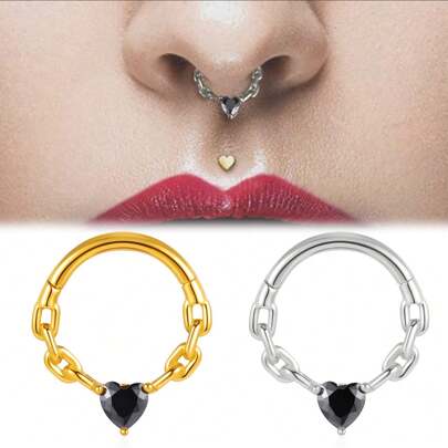 1 pezzo Anello per setto nasale vintage cool in acciaio inossidabile, anelli per il naso alla moda, orecchini a cerchio e a perno per cartilagine e elice dell'orecchio, gioielli da donna