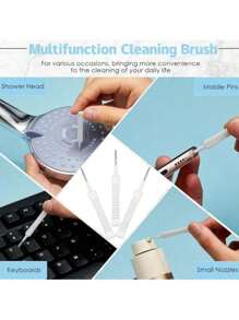 10pcs Shower Cleaning Brush, Shower Hole Cleaning Brush Tool, Bathroom Toilet Shower Head Crevice Cleaning Needle, Cleaning And Unclogging Tool, Household Cleaning Supplies (Random Color/Style)