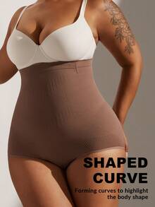 1 chiếc quần định hình eo co giãn cao, chống cuộn, cỡ lớn dành cho nữ, không đường may, nâng đỡ vòng bụng. - Bụi tím - Xem 8