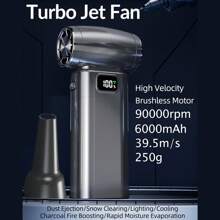 Aria compressa Duster: Soffiatore d'aria elettrico a 90.000 giri/min con luce LED, mini soffiatore d'aria ricaricabile senza fili, kit di pulizia per auto, PC e casa che sostituisce la bomboletta di aria compressa, per rinfrescare d'estate, in spiaggia e per i viaggi