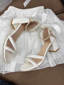 New Thick Heel High Heels For Teenage Girls, Summer Fashion Middle Heel Elegant Versatile Girls Dress Shoes