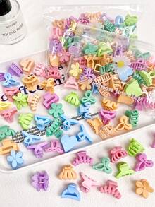 50 piezas/bolsa, diversos estilos de pinzas de pelo pequeñas (2,3-2,7 cm) aleatorias en empaque de margarita - Pinzas de pelo sólido elegantes y lindas de color caramelo para uso diario de las damas, pinzas de pelo pequeñas elegantes de color caramelo para el cabello, clips para el cabello (colores y estilos aleatorios) - Multicolor - Ver 4