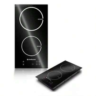 Cooktop de Indução 2 Bocas 3500W Portátil Preto Painel Touch, Timer e Trava de Segurança - 110V/220V