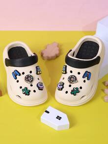 1 Pair Beige Kids' Breathable Slip-On Sandals, Summer Casual Anti-Slip Outdoor Beach Slippers For Boys And Girls - Beige - View 2
