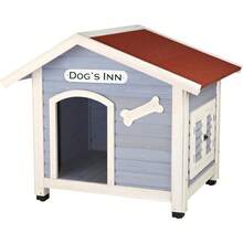 Trixie Natura Dog's Inn Dog House – Outdoor Dog House For Medium Dogs With Hinged Roof, Weatherproof Sealer & Window Shutters, Wooden Dog House With Adjustable Legs – 42 X 35.5 X 37 In - 1 - View 1