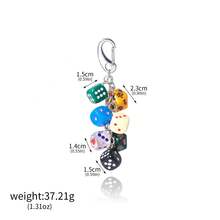 1pc Retro Shaped Dice Bag Charm, Vintage Design, Personalized Mobile Phone Hanging Accessory, Dual-Color Bag Pendant, Lucky Dice, Gift For Friends Car Accessories School Cute Goth Y2k - Multicolor - View 14