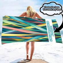 Personalized Beach Towel With Customized Text - Fashionable Design, Quick-Dry And Highly Absorbent, Perfect For Beach, Pool, Camping And Travel - Ideal Gift For Valentine's Day, Birthday, Father's Day And Mother's Day, Beach Essential | Personalized Gift | Fast Drying Fabric Bathroom Decor Summer Beach Essentials - Multicolor - View 57