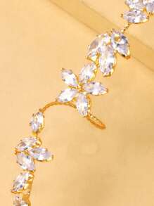 1pc Fashionable Rhinestone Finger Chain Bracelet, Simple & Versatile For Women