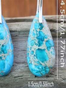 1 paire de boucles d'oreilles rétro style bohémien en forme de goutte d'eau avec faux gemmes, convient pour les femmes au quotidien, les fêtes, les voyages, cadeau de bijoux