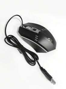 Souris gamer filaire mécanique X2 avec éclairage RGB fluide, compatible avec ordinateur de bureau et portable, souris filaire USB avec base en métal brossé, sensation de peau texturée, pour le jeu, le bureau et l'entreprise