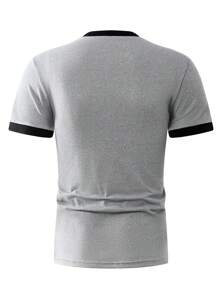 New Summer Men's Short Sleeve T-Shirt, Casual Fashion Sportswear Fitness Office & Home Comfortable Basic Colorblock Top, Outdoor Wear