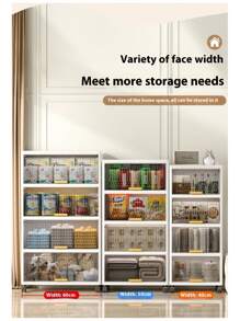 1pc Flip Cover Multi-Purpose Transparent Plastic Storage Cabinet, Organizer Box For Snacks, Underwear, Household Items