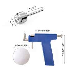 Kit professionale per foratura dell'orecchio con 12 coppie di orecchini a perno e 5 coppie di orecchini con zirconi a forma di corona - Kit per foratura dell'orecchio riutilizzabile