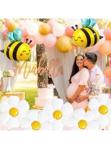 7 Stücke Bienen & Margerite Folienballon Set - Aluminium Folienballons geeignet für Frühling, Geburtstag, Jahrestag, Abschluss, Muttertags Partydeko - Auch geeignet für Hochzeiten, Taufen, Thanksgiving, Valentinstag und weitere Anlässe