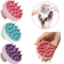 1PC Scalp Massage Brush, Wheat Straw Hair Washing Tool, Silicon Hair Brush, Massage & Cleansing Scalp Brush, Scalp Exfoliating Scrub, Dandruff Removal Tool, Suitable For Both Men And Women Home Bathroom Decor Summer