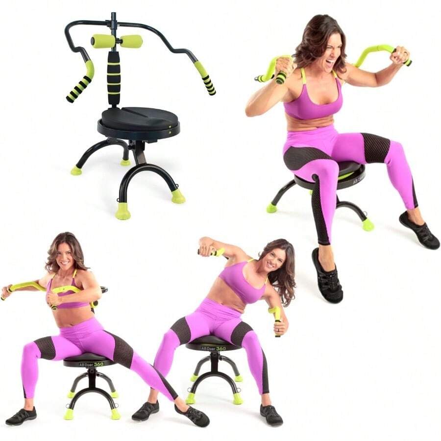 AB Doer 360 Abs Workout Equipment - Core Exercise Hine For Fat Burning Strength Building And Ab Toning - Home Fitn Equipment - Yellow1 - View 1