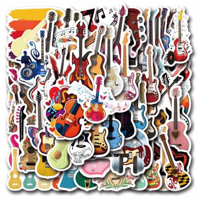 55 Pezzi Di Adesivi Per Chitarra A Cartoni Animati, Sinonimi Di Originalità E Libertà, Accendono Lo Spirito Rock Della Chitarra. Con Un Solo Set Di Questi Adesivi, La Tua Chitarra Può Diventare Istantaneamente Il Fulcro Della Moda. Possono Essere Utilizzati Per Decorare Telefoni Cellulari, Strumenti Musicali E Possono Anche Fungere Da Adesivi Per Festival Musicali. È Una Benedizione Per Gli Appassionati Di Chitarra.
