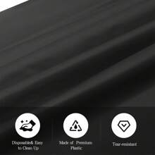 1 Stück schwarze Einweg-Kunststofftischdecke, Geburtstags- und Hochzeitstafel Dekoration, rechteckige Einweg-Tischdecke, wasserdicht und ölfest, ohne Waschen