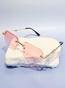 1 pieza Gafas sin marco de estilo retro geométrico bohemio, de moda y versátil para conducir, fiestas, acampar, la playa, adecuado para varias ocasiones, elegante estilo occidental Y2K para vacaciones de verano en la playa, al aire libre, viajes