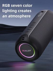 Zealot S69M 便携式无线蓝牙麦克风音箱，20W 高音量，IPX5 防水，带呼吸氛围灯，兼容 TF 卡/USB/AUX，支持手机/平板电脑/电脑/电视连接，适用于户外露营、聚会、家庭影院等场合，K-Song 音箱 - 黑色[配兩支無線麥克風] - 查看 10