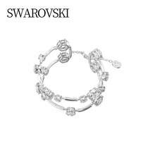 Swarovski Constella Double Circle Bracelet Women's Round Cut White Rhodium Plated 5638697 - White - View 9