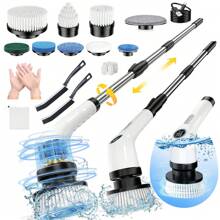 2025 13-In-1 Electric Rotary Scrubber, Dual Adjustable Speed Cordless Electric Scrubber For Cleaning, Adjustable And Removable Handle Shower Scrubber With 9 Replaceable Brush Heads For Floors, Bathrooms, Tubs, Tile