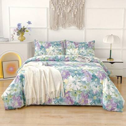 Soft Microfiber Duvet Cover Set, Butterfly & Floral Pattern - Best 2/3 Piece Bedding Set - Includes 1 Duvet Cover And 1/2 Pillow Shams - Affordable, High Quality, Fits Twin, Queen, King, Full Size Beds, Great Christmas Gift